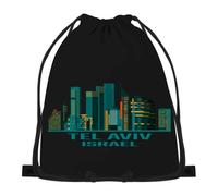 874 Sacca Sportiva, Israele TEL Aviv Sacca Zaino con Coulisse Coulisse Borsa da Palestra Poliestere Sacca Sportiva Palestra per Festival Palestra 36X42Cm