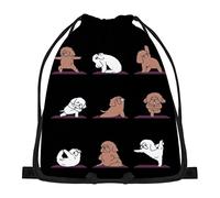874 Sacca Sportiva, Yoga del Barboncino Borsa Coulisse Unisex Zainetti Impermeabile Borsa Palestra Scuola per Viaggi Scuola 36X42Cm