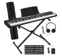 88 chiave pianoforte tastiera principiante pianoforte digitale elettrico, tasti semi-ponderati full-size con pedale mano nero