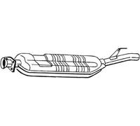 88 CV SILENZIATORE CENTRALE PER MERCEDES T-Model S202 C 200 TD KW 65 CV