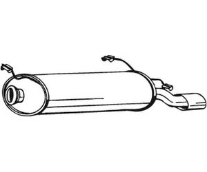 88 CV SILENZIATORE POSTERIORE PER CITRON ZX N2 1.6i KW 65 CV 88