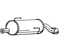 88 CV SILENZIATORE POSTERIORE PER PEUGEOT 206 2 VOL/Cod Sp 2A/C 1.4 16V KW 65 CV