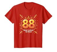 88 Never Looked So Good, Regalo di Compleanno Maglietta, Bambini, Rosso, 12 Anni
