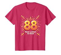 88 Never Looked So Good, Regalo di Compleanno Maglietta, Bambini, Rosso mélange, 12 Anni