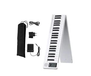 88 Pianoforte portatile a grandezza naturale con tastiera, pianoforte digitale pieghevole semi-pesato, doppi altoparlanti incorporati, Bluetooth 5.0, MIDI, pedale di sostegno, borsa for il trasporto,