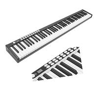 88 tasti di pianoforte digitale elettrico,luce e portatile tastiera pianoforte kit con pedale sostenibile,cuffie MIDI uscita audio, adatto per bambini/adulti/principianti (nero)