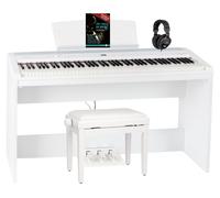 88 Tasti Dinamici Tastiera Stage Piano USB MIDI con Base di Legno e Panca Bianco