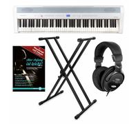 88 Tasti Dinamici Tastiera Stage Piano USB MIDI Set con Supporto Cuffie Bianco
