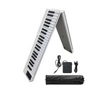 88 tasti pianoforte pieghevole tastiera elettrica pianoforte pianoforte digitale portatile semi-pesato doppio altoparlante incorporato ricaricabile con pedale di sostegno MIDI Bluetooth 5.0, porta spa