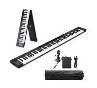88 tasti pianoforte pieghevole tastiera elettrica pianoforte pianoforte digitale portatile semi-pesato doppio altoparlante incorporato ricaricabile con pedale di sostegno MIDI Bluetooth 5.0, porta spa