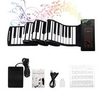 88 Tasti Roll Up Piano con Pedale Aggiornato Numerico Portatile Piano Adesivo Tastiera per Bambini Principianti