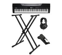 Classic Cantabile SP-150 BK Stagepiano SET: 88 tasti soft-touch, dinamica, MIDI, USB, accompagnamento, incl. leggio, supporto, cuffie, pedale, alimentatore, nero.