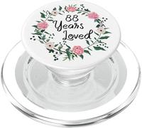 88 Years Loved Men Women Floral 88 Years Old 88th Birthday PopSockets PopGrip per MagSafe