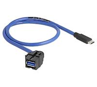 88156 Modulo USB Trapezoidale USB A-Femmina, USB C-Spina pressata 0,5m DELOCK