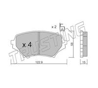 887.0 TRUSTING Kit pastiglie freno, Freno a disco per MAZDA