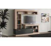 889 KIT PARETE LIVING LEA 170X42X170 NAT WOOD ANTRAC