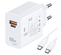 88W per Super-charge Caricabatterie per Honor Magic8 Pro 7Pro 7 7Lite 6Lite 90Lite,2-Porte USB C Presa 88W PD Caricatore Rapido con 6A Cavo USB C 1M per Honor 600/400/200 Lite X8b X9b X9d Pad X9a X8a