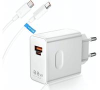 88W SuperCharge Caricatore per Huawei Honor 200 Lite Magic6 Lite 90 Lite, 2-Porte USB C Presa 88W PD Caricabatterie Rapido con 6A Cavo USB C 2M per HONOR 90 70 Lite X8b X9b Magic6 Lite Pro Magic5 Lite