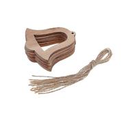 88x85mm Wood-Engraved Christmas Tree Ornaments 10-Piece Bell Set