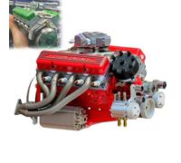 89%-Gasoline Ohv V8 Small-Block Engine Model Kits, Cison V8 Engine Kit Gasoline, Build Your Own Stem V8 Model Engine for Adults, Mini Cison V8 Engine Kit Gas (Red)