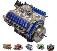 89%-Gasoline Ohv V8 Small-Block Engine Model Kits, V8 Engine Kit Gas, Mini 8 Model Engin s Kits, Car Engin Mode Ki , Build Your Own Stem 8 Mode Engin for Adults (blue)