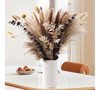 89 PCS Bouquet di Pampas Grass Essiccato, Decorazione Boho per Matrimoni, Tavoli e Casa | Erba della Pampa Bianca e Marrone | Bunny Tails, Fiori Secchi per Eventi Rustici e Arredamento Estiv