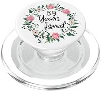 89 Years Loved Men Women Floral 89 Years Old 89th Birthday PopSockets PopGrip per MagSafe
