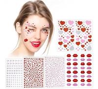 896 Pezzi Adesiva a Forma di Cuore Strass Autoadesivi Brillantini Adesivi di Gemme per Viso Corpo Occhi Decorazione del viso per San Valentino Carnevale Natale Creatività fai da te