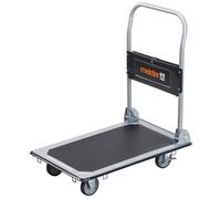 8985530 Carrello con piattaforma 150 kg professionale pieghevole Nero Metallo