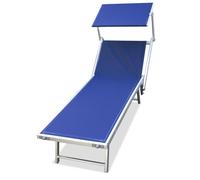 89908B -Lettino mare stabilimento spiaggia in alluminio,viti INOX 180x61xh40 sdraio (BLU)