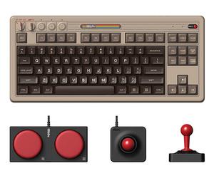 8Bitdo C64 Edition tastiera Gaming USB + RF Senza fili + Bluetooth QWERTY Inglese britannico Grigio - Nouvo