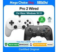 8Bitdo Pro 2 Wired Controller for Xbox, Hall Effect Joystick Update, 3.5mm Audio Jack, Compatible with Xbox Series X|S, Xbox One, Windows 10/11 - Officially Licensed (White)