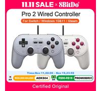 8BitDo Pro 2 Gamepad cablato per Nintendo Switch PC Gamepad RetroPie Raspberry Pi Ultimate Software Trigger per capelli regolabili