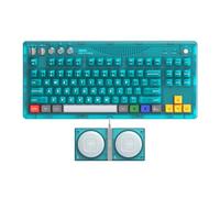 8BitDo Retro 87 Mechanical Keyboard, Hot Swappable Wireless Gaming Keyboard with RGB Backlight, Bluetooth/2.4G/USB-C, Linear Switches, Dual Super Buttons - Clear Blue - QWERTY ANSI US Layout