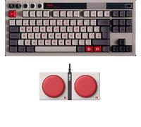 8Bitdo Tastiera meccanica retrò, tastiera da gioco hot switchable Bluetooth/2.4G con 87 tasti, doppio super tasto e super stick per Windows e Android - Layout ISO UK - N Edition