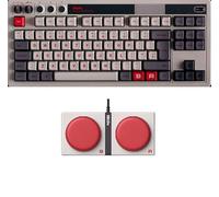 8Bitdo Tastiera meccanica retrò, tastiera da gioco hot switchable Bluetooth/2.4G con 87 tasti, doppio super tasto e super stick per Windows e Android - Layout ISO UK - N Edition
