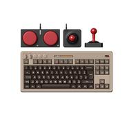 8Bitdo Tastiera meccanica retrò, tastiera da gioco hot switchable Bluetooth/2.4G con 87 tasti, doppio super tasto e super stick per Windows e Android - Layout ISO UK - Edizione C64