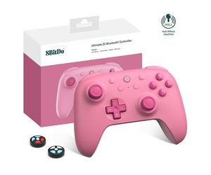 8Bitdo Ultimate 2C Controller Bluetooth Per Switch 2, Switch/OLED/Lite, Joystick Effetto Hall, Grilletti Digitali Non Lineari, Paraurti L4/R4 Rimappabili, Movimento A 6 Assi, Vibrazione Rumble (Rosa)
