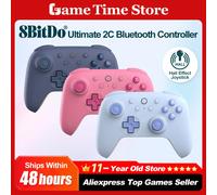 8Bitdo Ultimate 2C Bluetooth Controller for Switch, Wireless Controller with 6-Axis Motion Control, Rumble Vibration, Refined D-Pad and Bumpers, and Hall Effect Joysticks (Pink)