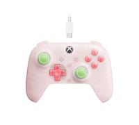 8Bitdo Ultimate Mini controller cablato con anello di fuoco illuminazione RGB, joystick effetto Hall e grilletti, per Xbox Series X|S, Xbox One, Windows 10/11 - Licenza ufficiale (rosa traslucido)