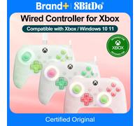8Bitdo Ultimate Mini Wired Controller for Xbox with RGB Lighting Fire Ring, Hall Effect Joysticks and Triggers, for Xbox Series X|S, Xbox One, Windows 10/11 - Officially Licensed (Translucent White)