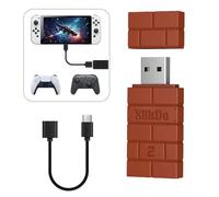 8BitDo USB Wireless Adapter 2, Adattatore Bluetooth Con Cavo OTG per Sistema Switch/2, Windows 10, PS Classic, Android, Raspberry Pi, Retrofreak per Controller Xbox Series, JoyCon, Switch Pro, PS5/4/3