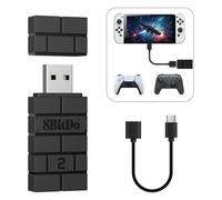 8BitDo USB Wireless Adapter 2, Adattatore Bluetooth per Sistema Switch/2, Windows 10, PS Classic, Android, Raspberry Pi, Retrofreak, Compatibile con Controller Xbox Series, JoyCon, Switch Pro, PS5/4/3