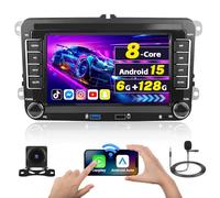[8Core 6G+128G] Inefala Autoradio per VW Golf Passat Tiguan Polo Caddy Skoda Seat, 7" Touchscreen Stereo Auto Bluetooth con Wireless CarPlay Android Auto GPS WiFi DSP RDS/FM USB SWC Mic Retrocamera