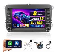 [8Core 6G+128G] Inefala Autoradio per VW Golf Passat Tiguan Polo Sharan T5 Caddy Skoda Seat, 7" Touchscreen Stereo Auto Bluetooth con Wireless CarPlay Android Auto GPS WiFi DSP RDS/FM Mic Retrocamera