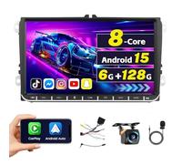[8Core 6G+128G] Inefala Autoradio per VW Golf Passat Tiguan Polo Sharan T5 Caddy Skoda Seat, 9" Touchscreen Stereo Auto Bluetooth con Wireless CarPlay Android Auto GPS WiFi RDS/FM SWC Mic Retrocamera