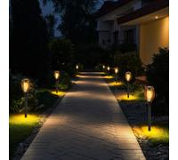 8er Set LED Solare Fiaccola Luci per Esterno Fuoco Flacker Effetto Giardino Deco
