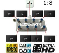 8fach Sat Antenne Dvbc Dvbs Dvbt Cavo BK Splitter Distributore Antenna
