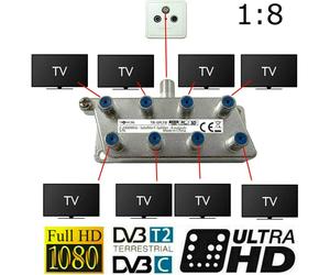 8fach Sat Antenne Dvbc Dvbs Dvbt Cavo BK Splitter Distributore Antenna