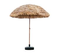 8ft/2.4m Round Outdoor Hawaiian Hula Palapa Umbrellas with Base Garden Tiltable Pool Deck Beach Thatched Umbrella